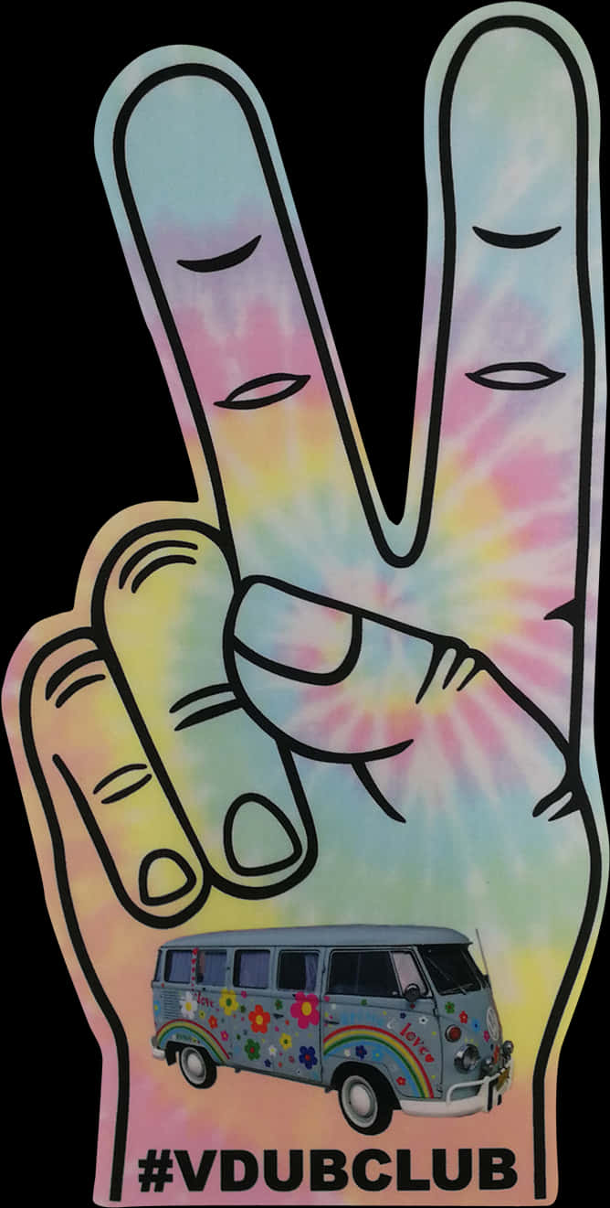 Peace Sign_ V Dub Club_ Sticker PNG Image