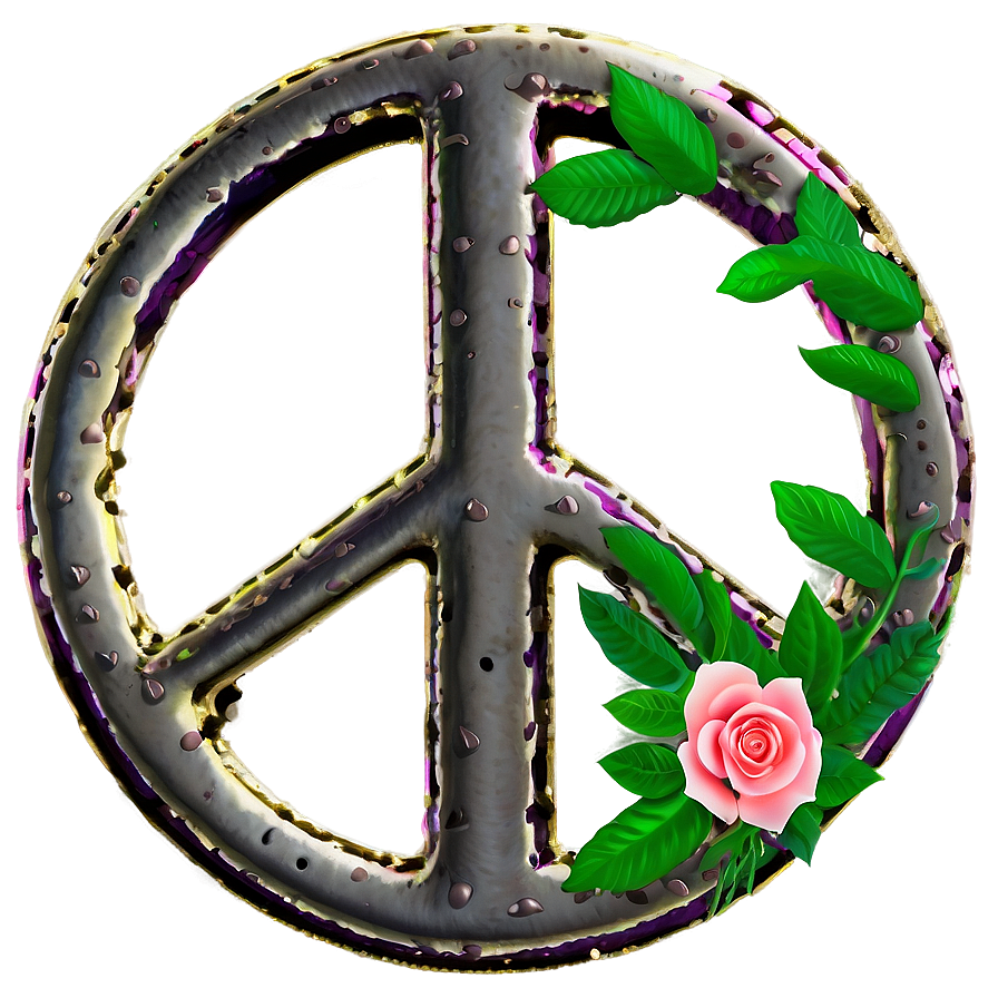 Peace Sign With Flowers Png Xjk73 PNG Image