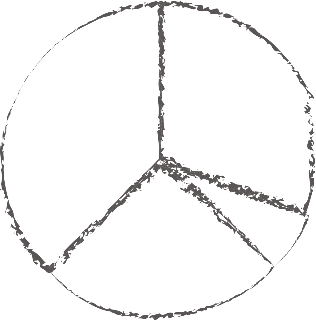 Peace Symbol Outline Blue Background PNG Image