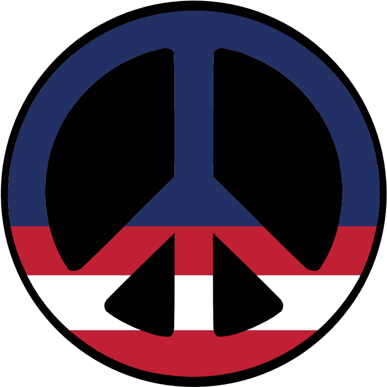 Peace Symbolwith Flag Colors PNG Image