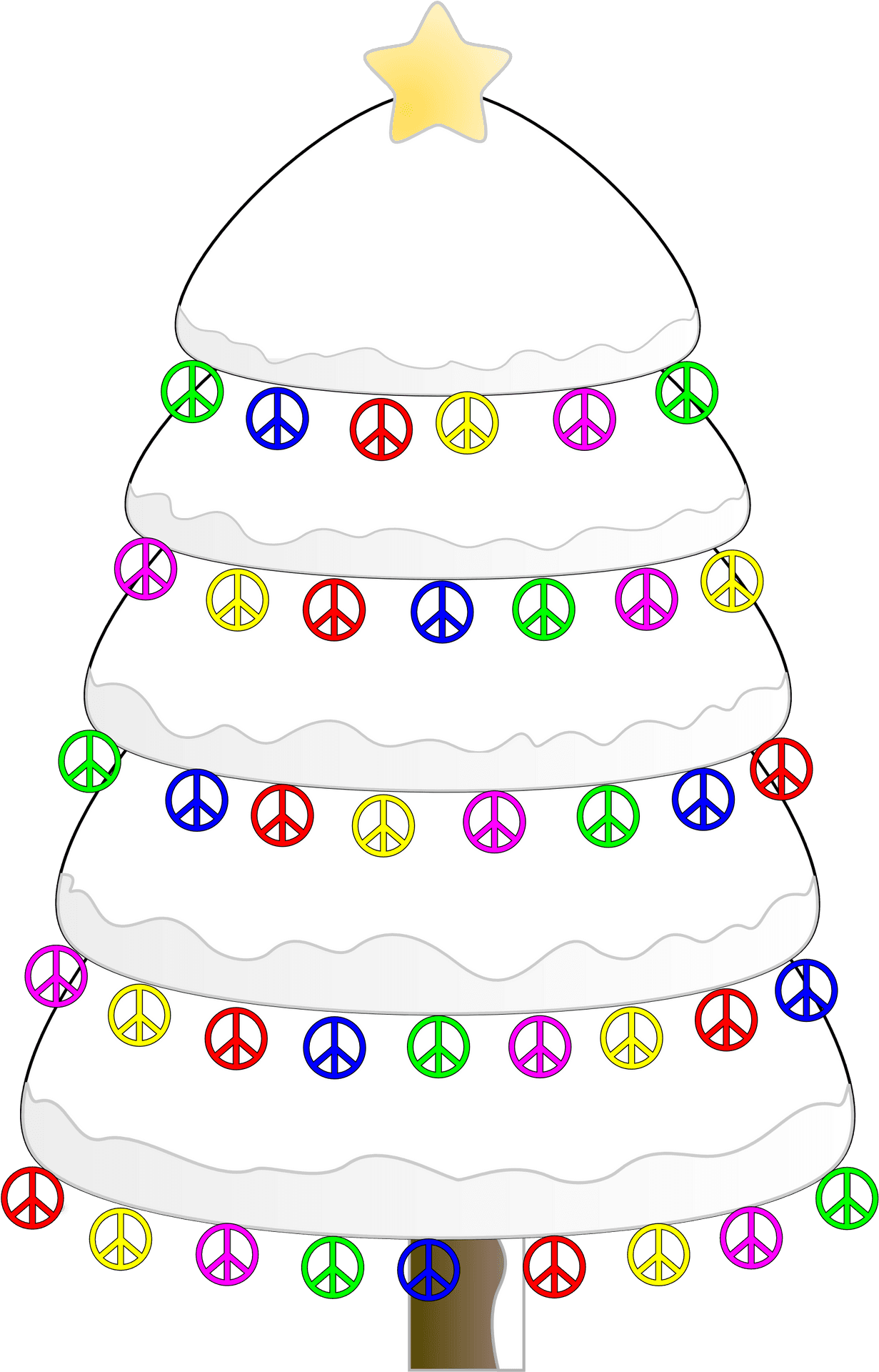 Peaceful Christmas Treewith Symbols PNG Image