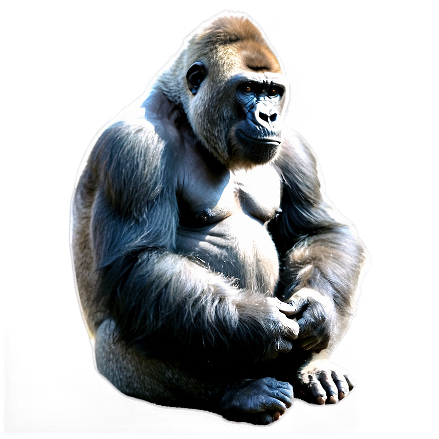 Peaceful Gorilla Sitting Png 20 PNG Image