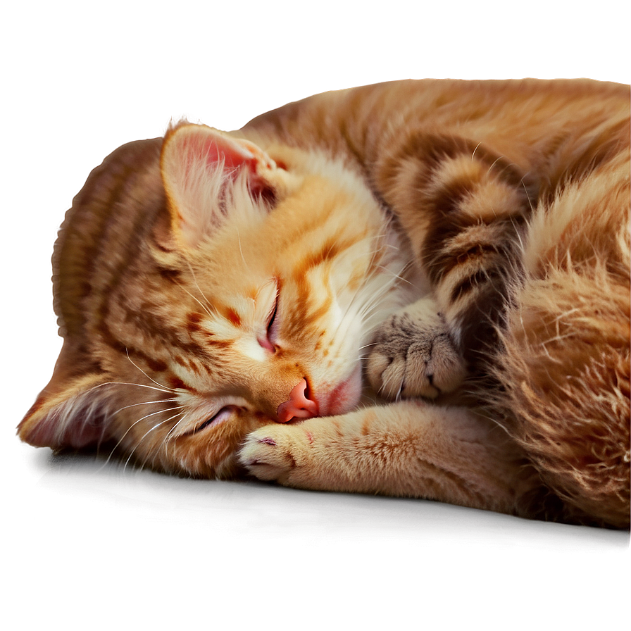 Peaceful Kitten Nap Png Puf PNG Image