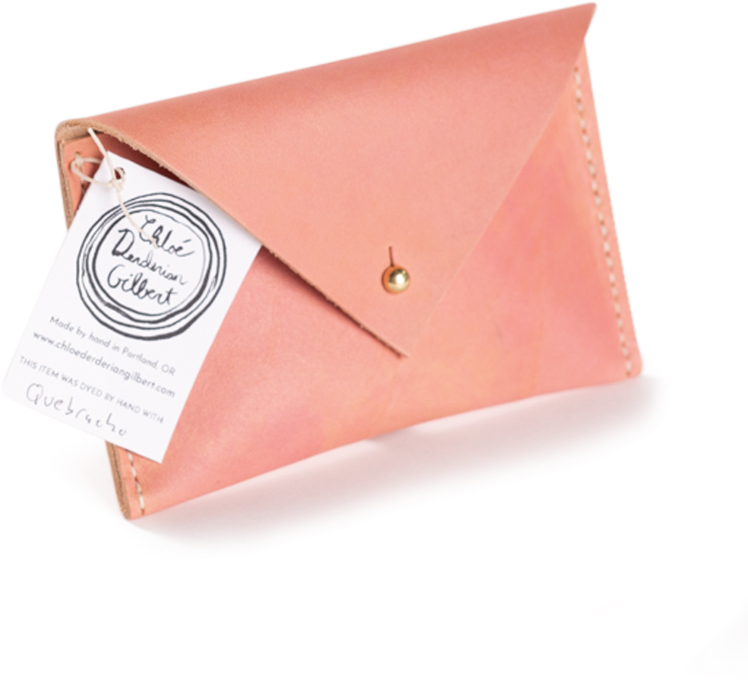 Peach Envelope Walletwith Tag PNG Image