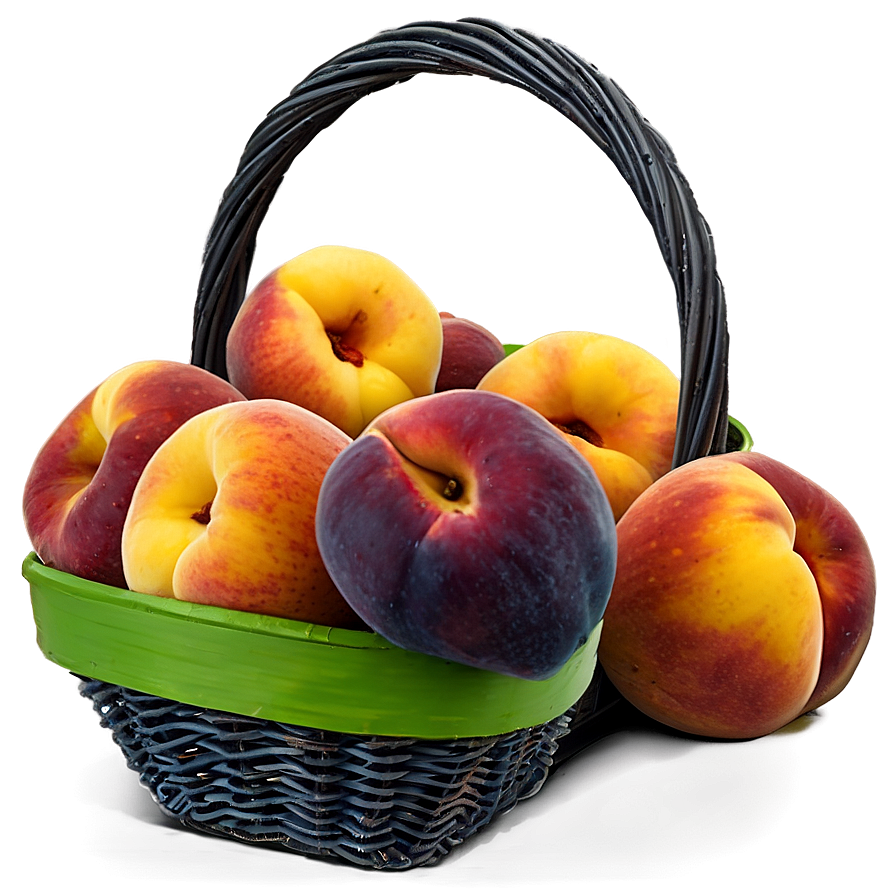 Peach Harvest Basket Png 05242024 PNG Image