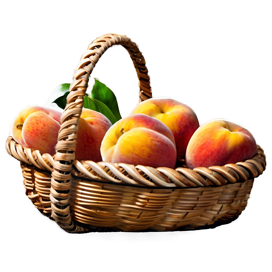 Peach Harvest Basket Png 05242024 PNG Image