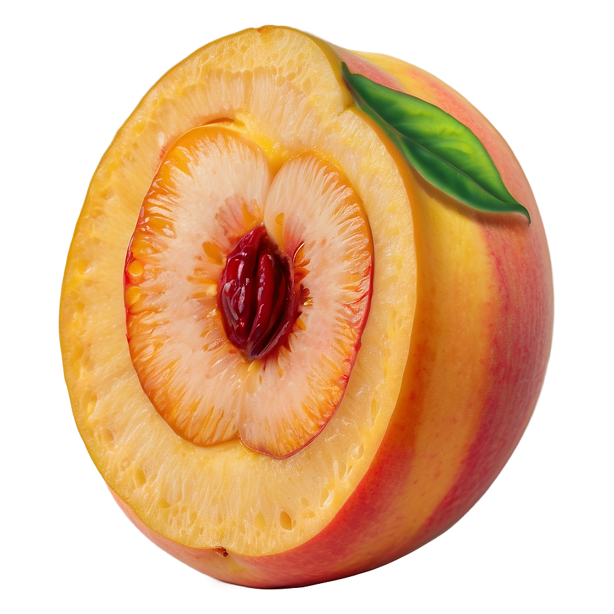 Peach Slice Design Png Wim PNG Image