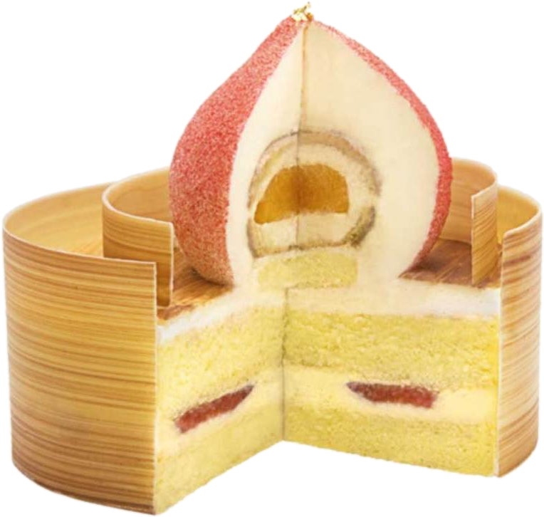 Peach Themed Cake Creation PNG Image