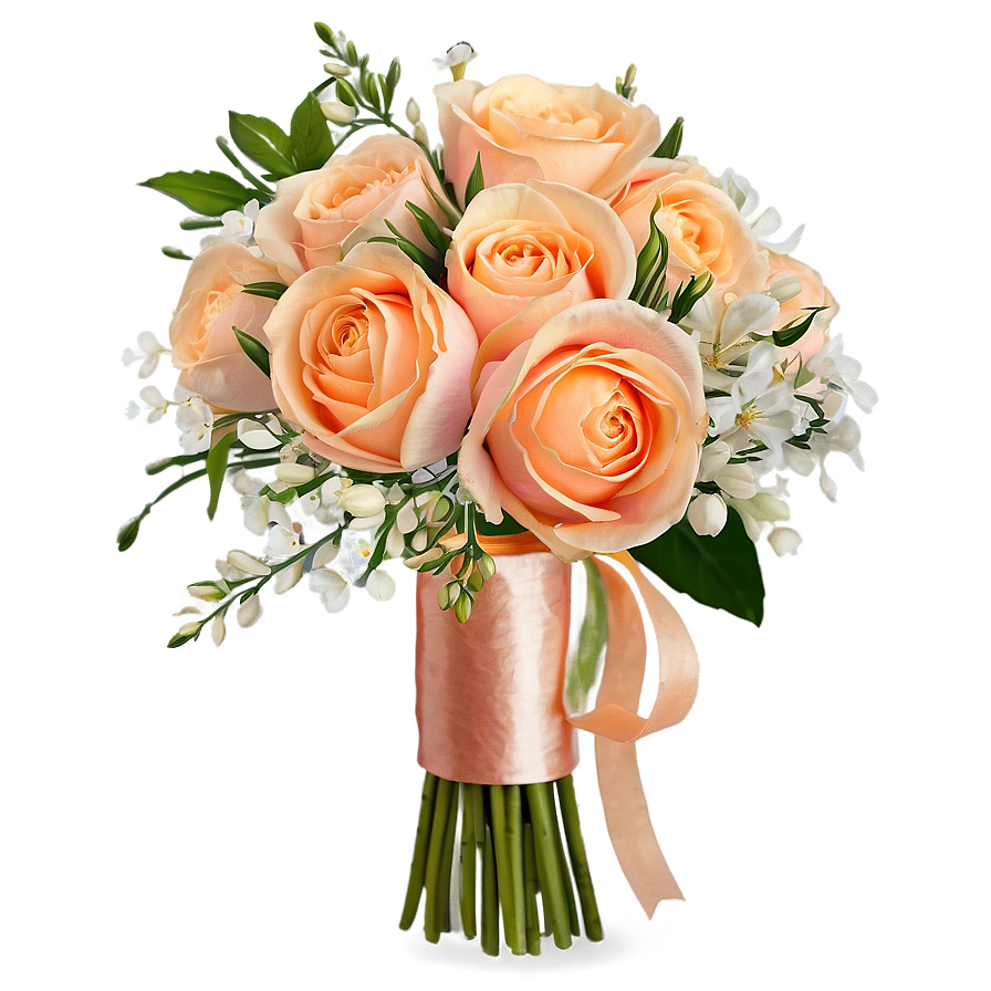 Peach Wedding Bouquet Png Asp PNG Image