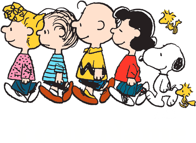 Peanuts Characters Lineup PNG Image