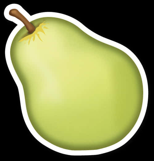 Pear Emoji Sticker PNG Image