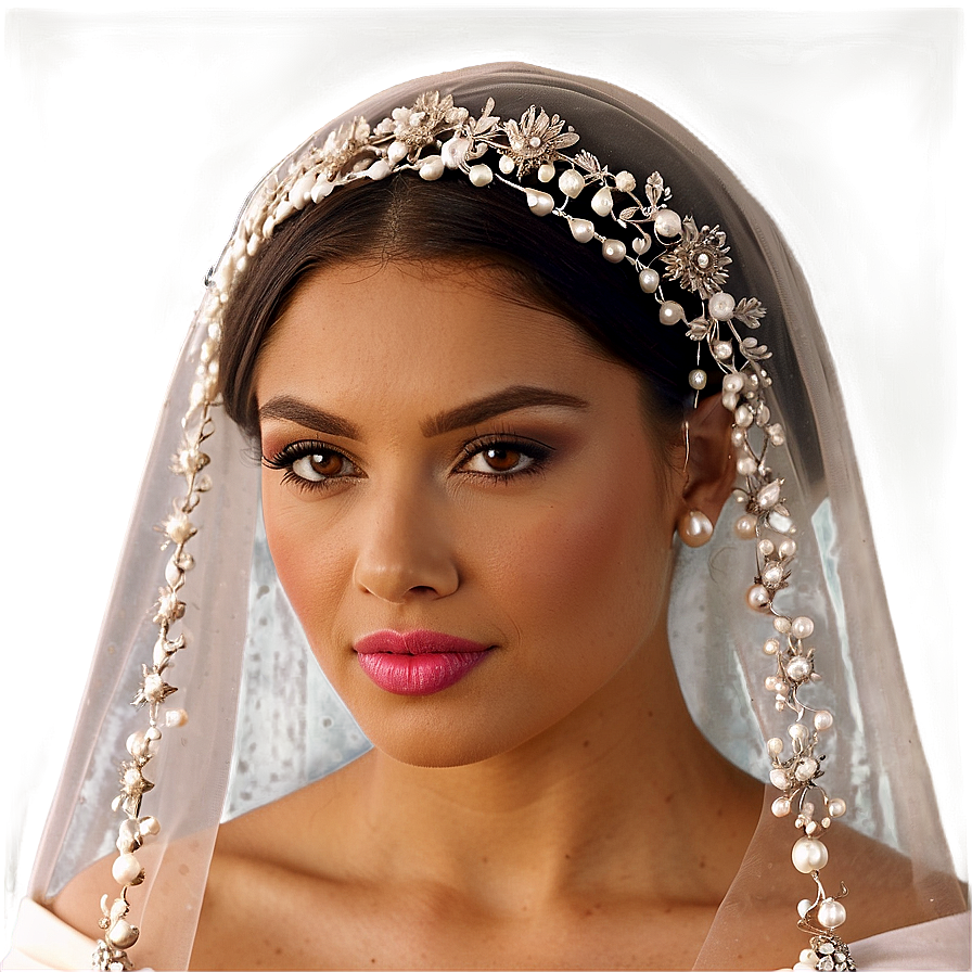 Pearl Embellished Veil Png 7 PNG Image