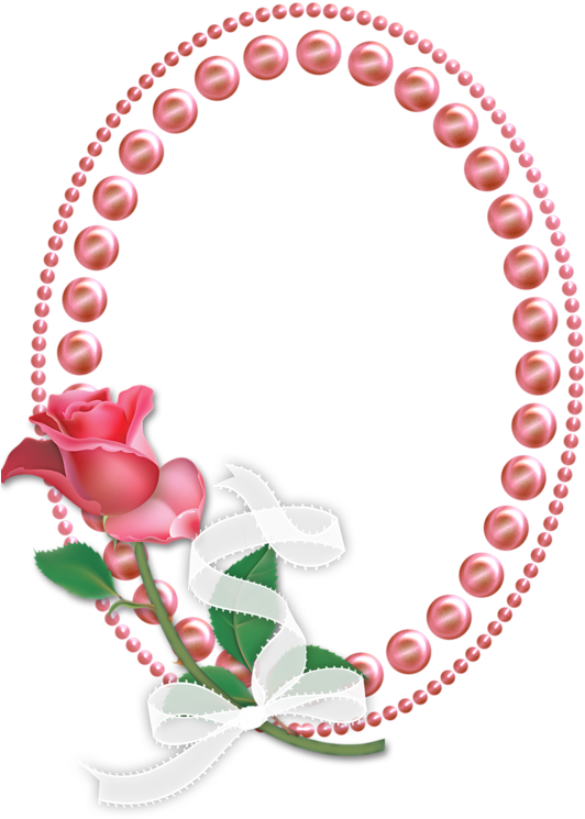 Pearl Necklaceand Rose Graphic PNG Image