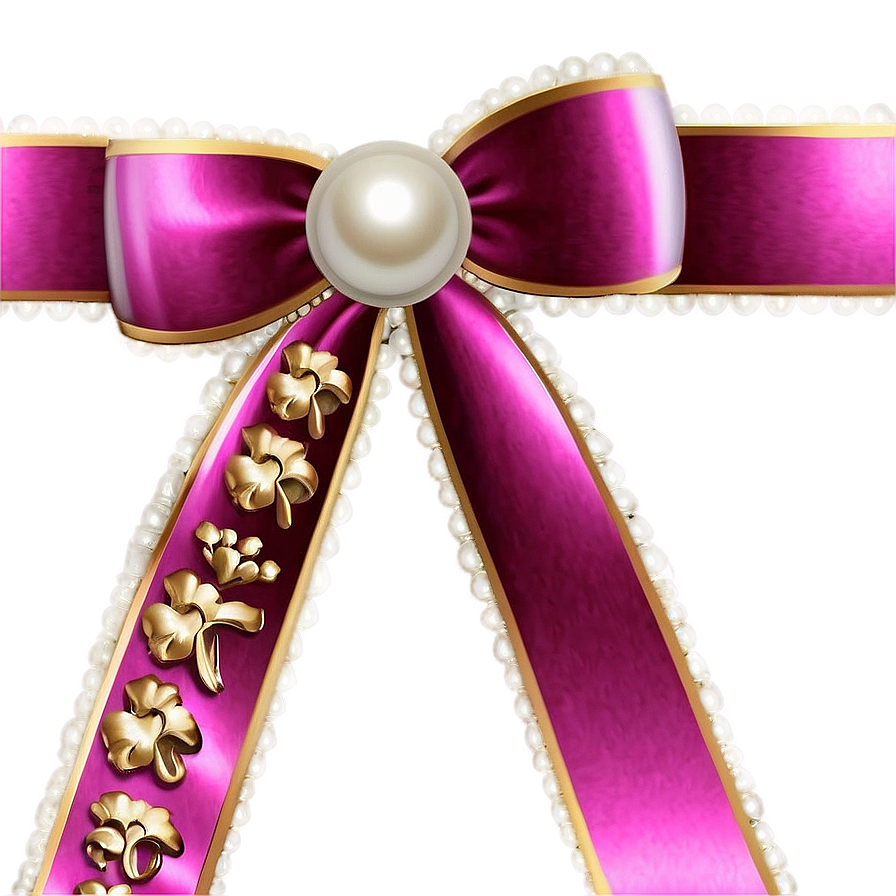 Pearl Ribbon Elegance Png Gku52 PNG Image