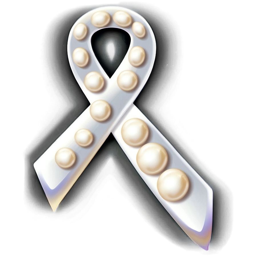 Pearl White Cancer Ribbon Png Wvr86 PNG Image