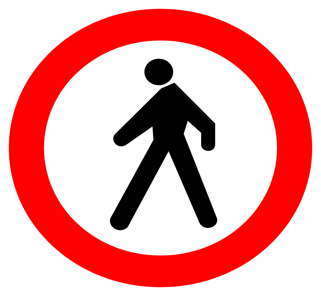 Pedestrian Access Prohibited Sign PNG Image