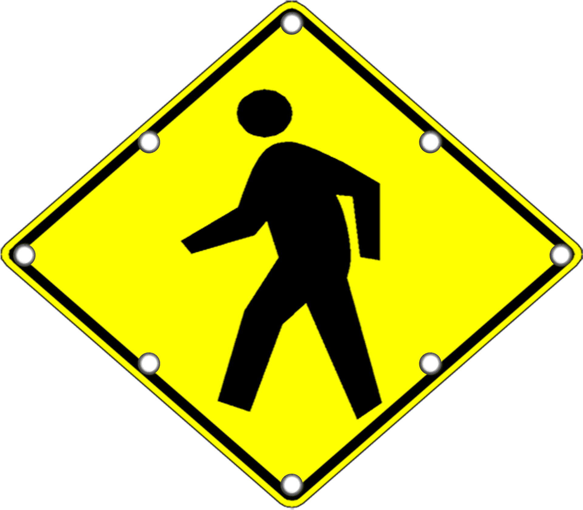 Pedestrian Crossing Sign PNG Image