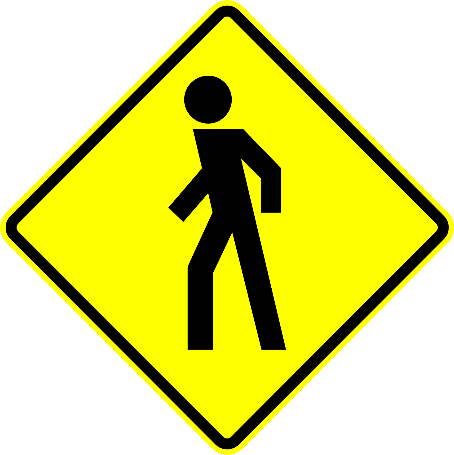 Pedestrian Crossing Sign PNG Image