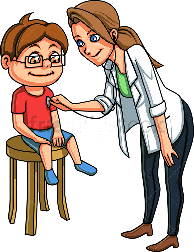 Pediatric Checkup Cartoon PNG Image