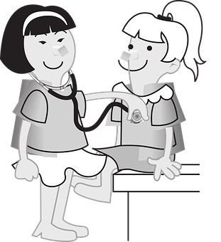 Pediatric Checkup Cartoon PNG Image