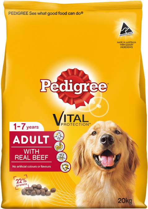 Pedigree Adult Dog Food With Real Beef20kg Bag PNG Image