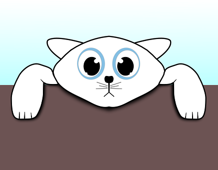 Peeking Cartoon Cat PNG Image