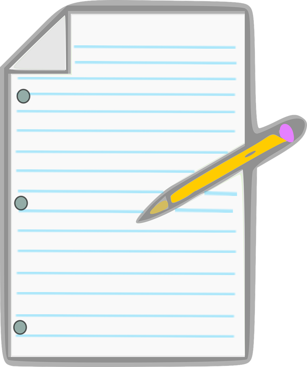 Pencil On Lined Paper Clipart PNG Image