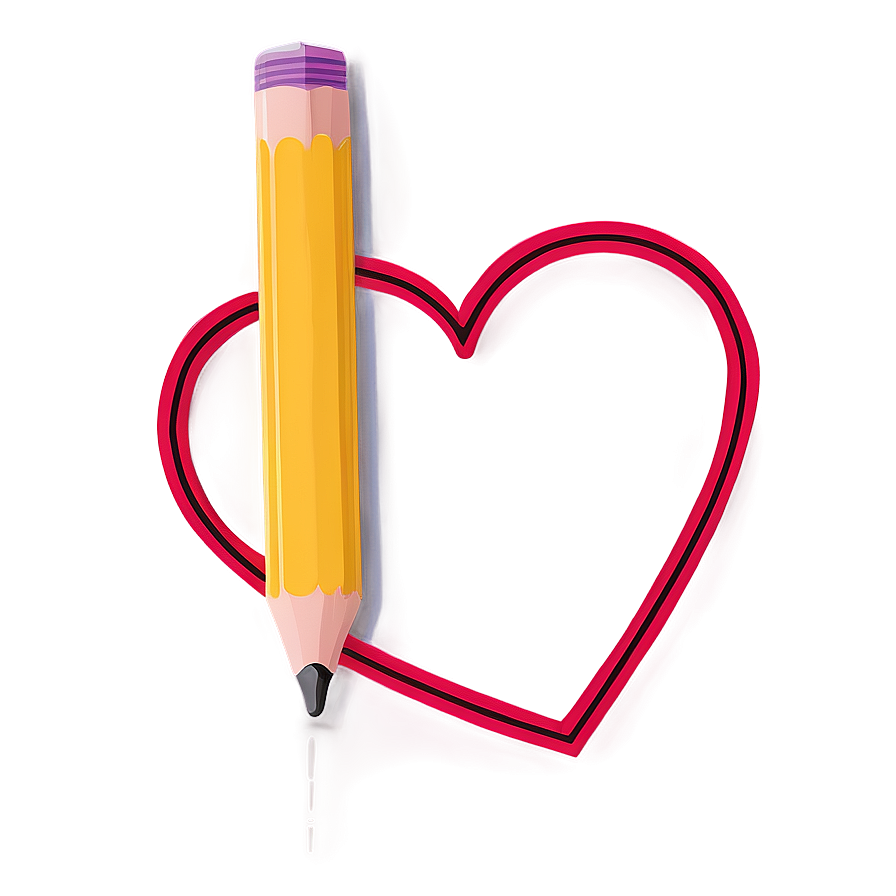 Pencil Sketch Heart Outline Png Tqh35 PNG Image