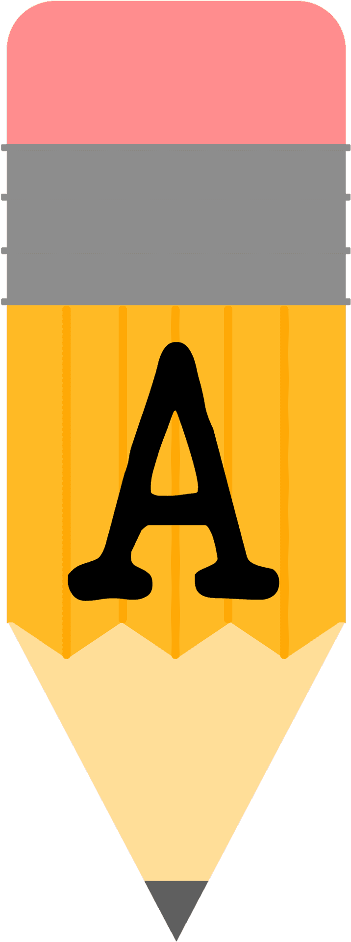 Pencil With Letter A Clipart PNG Image