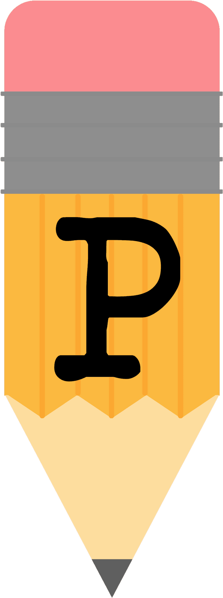 Pencil With Letter P Clipart PNG Image