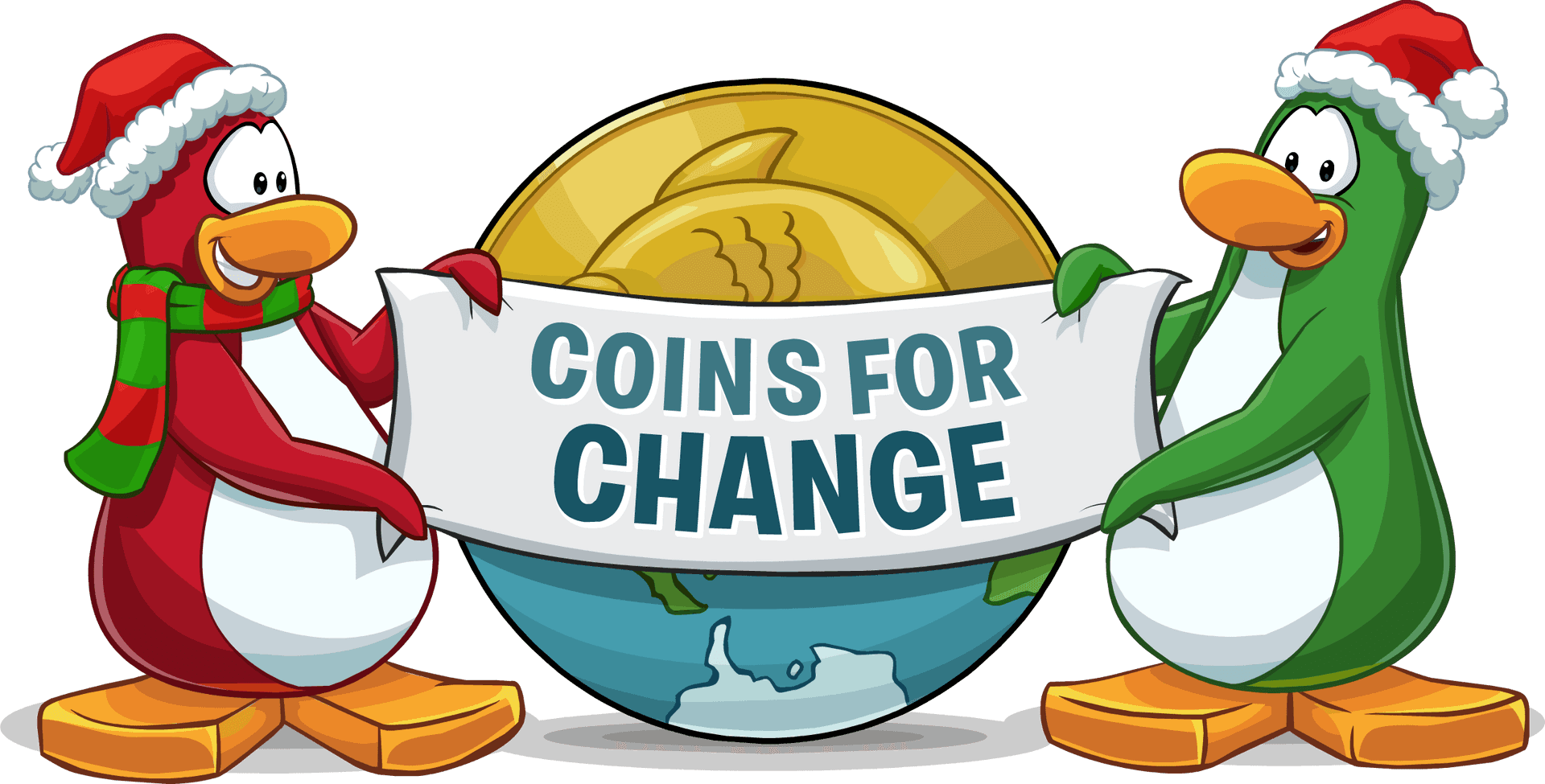 Penguins_ Coins_for_ Change_ Banner PNG Image