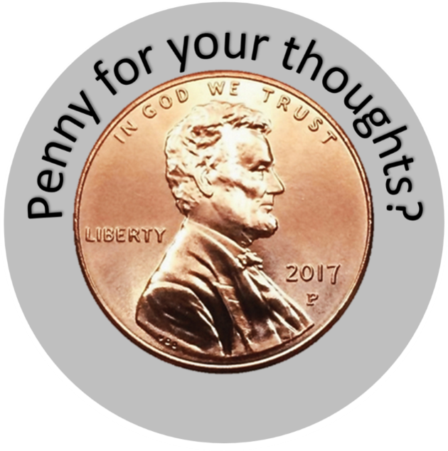 Penny Thoughts Concept PNG Image