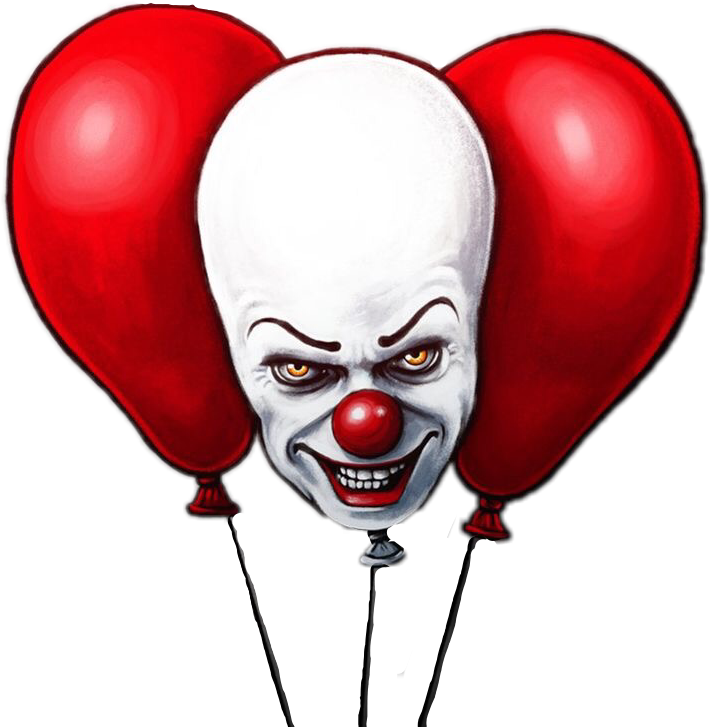 Pennywise Clownwith Balloons PNG Image