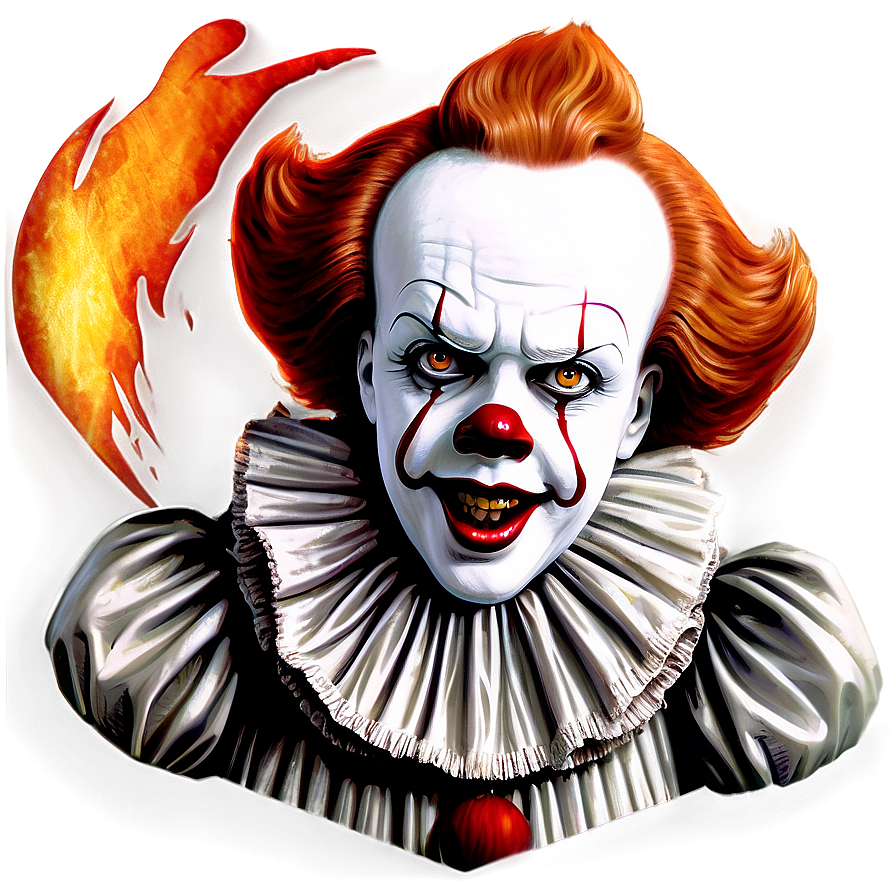 Pennywise With Fire Background Png 05212024 PNG Image