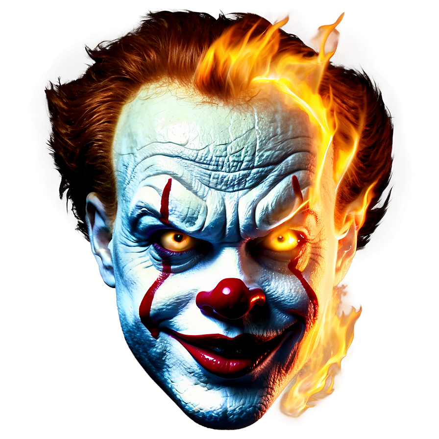 Pennywise With Fire Background Png Sgb PNG Image