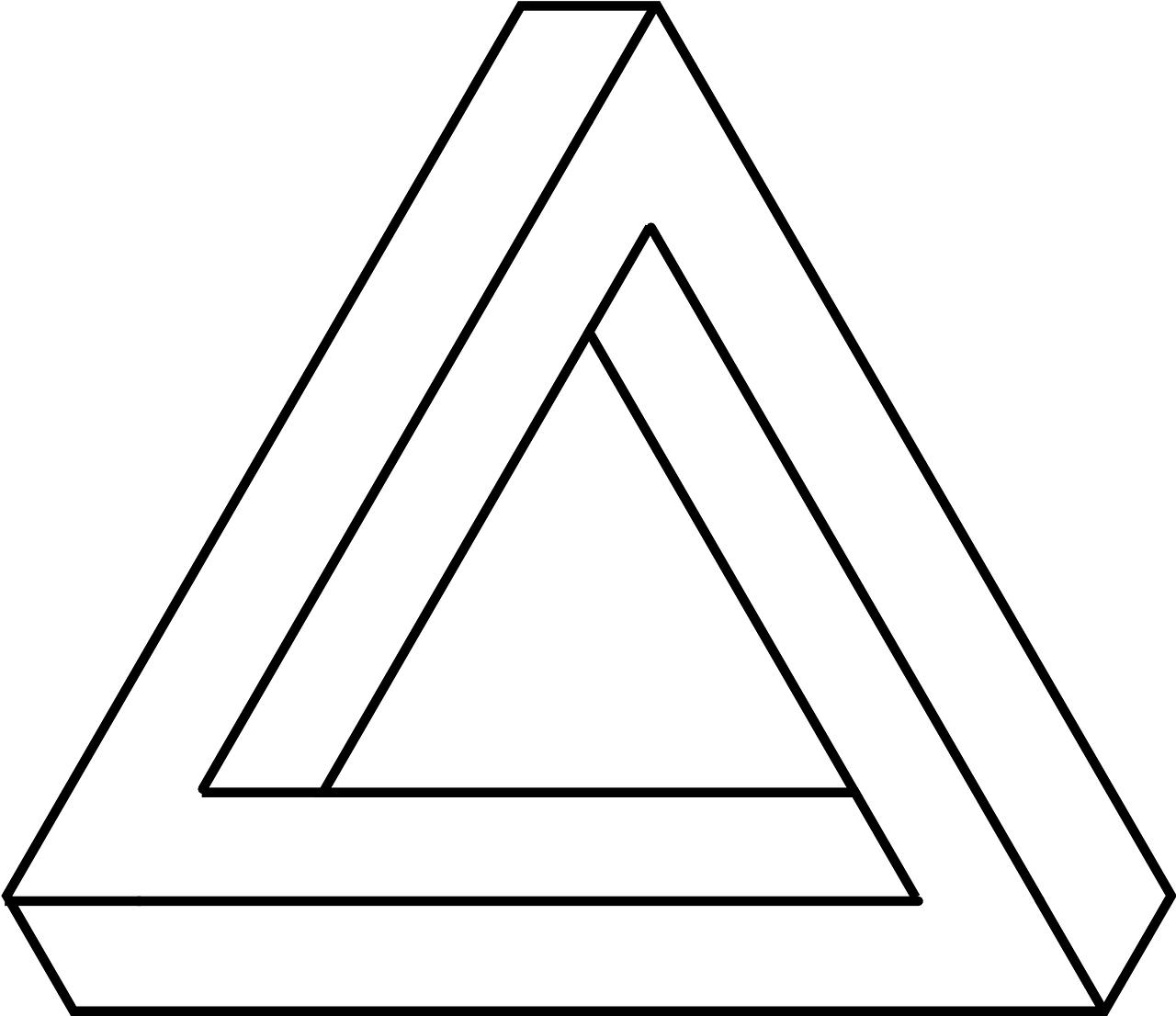 Penrose Triangle Illusion.png PNG Image