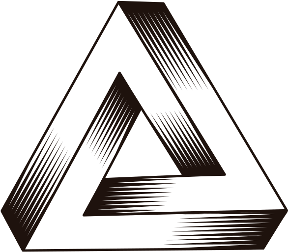 Penrose Triangle Illusion PNG Image