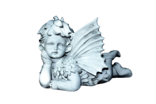 Pensive Angel Figurine PNG Image