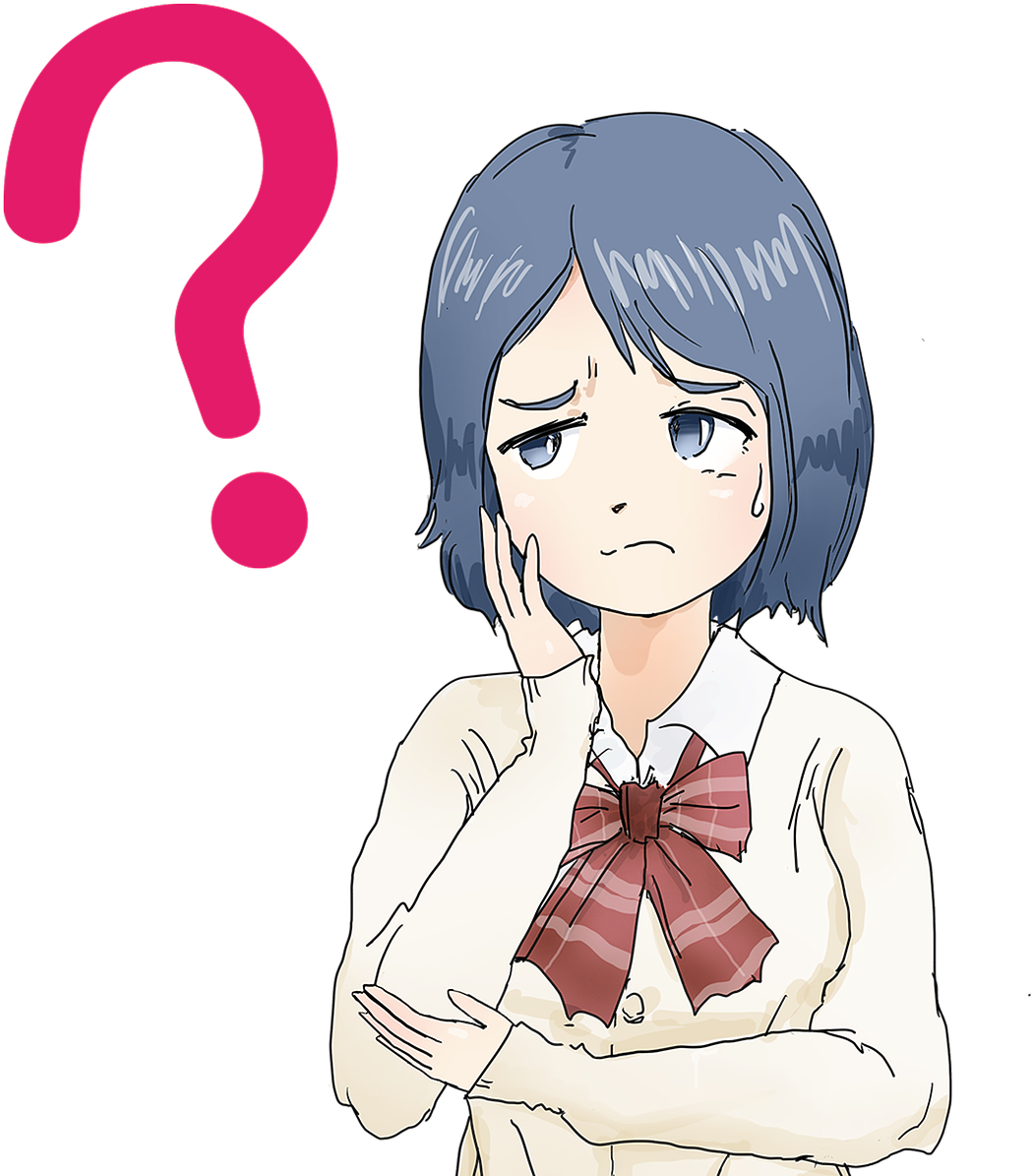 Pensive Anime Characterwith Question Mark PNG Image