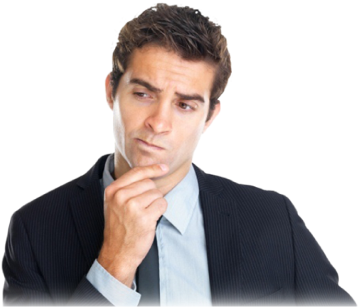 Pensive Businessman Thinking PNG Image