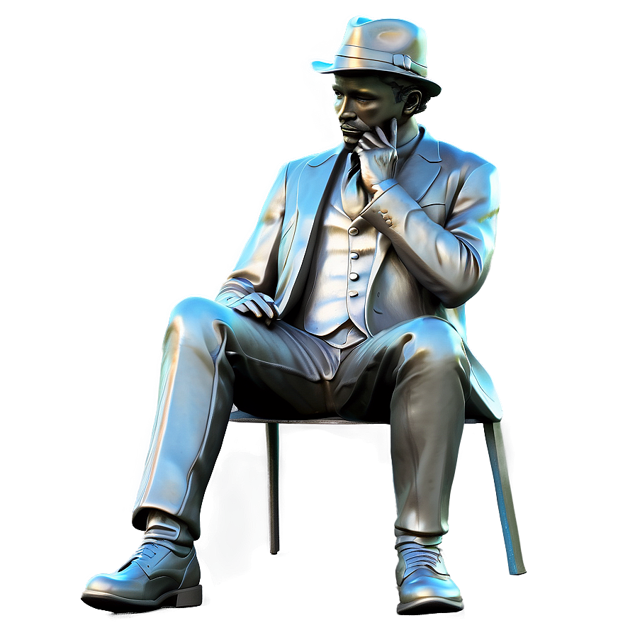 Pensive Gentleman Sculpture Png 06262024 PNG Image