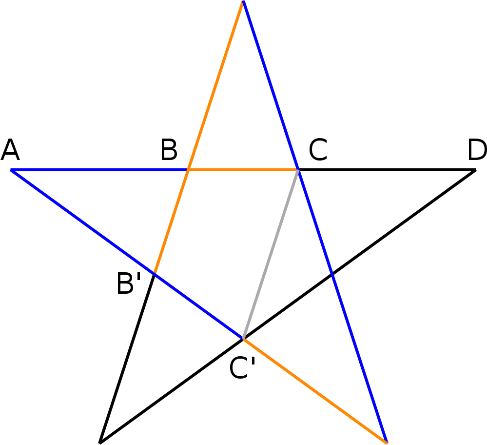 Pentagram Golden Ratio Diagram PNG Image