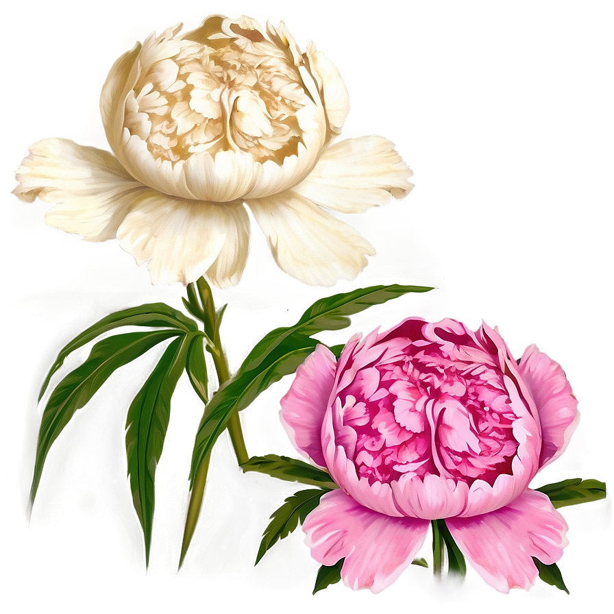 Peony Flower Outline Art Png Cwu43 PNG Image