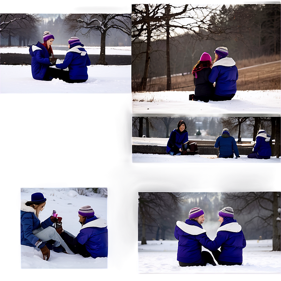 People Sitting In Snow Png 05252024 PNG Image