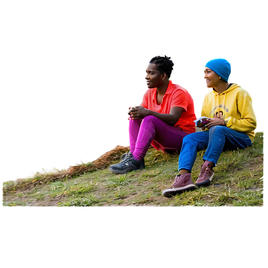 People Sitting On Mountain Top Png Fiu55 PNG Image