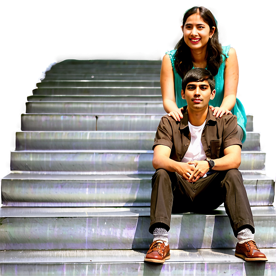 People Sitting On Stairs Png 5 PNG Image