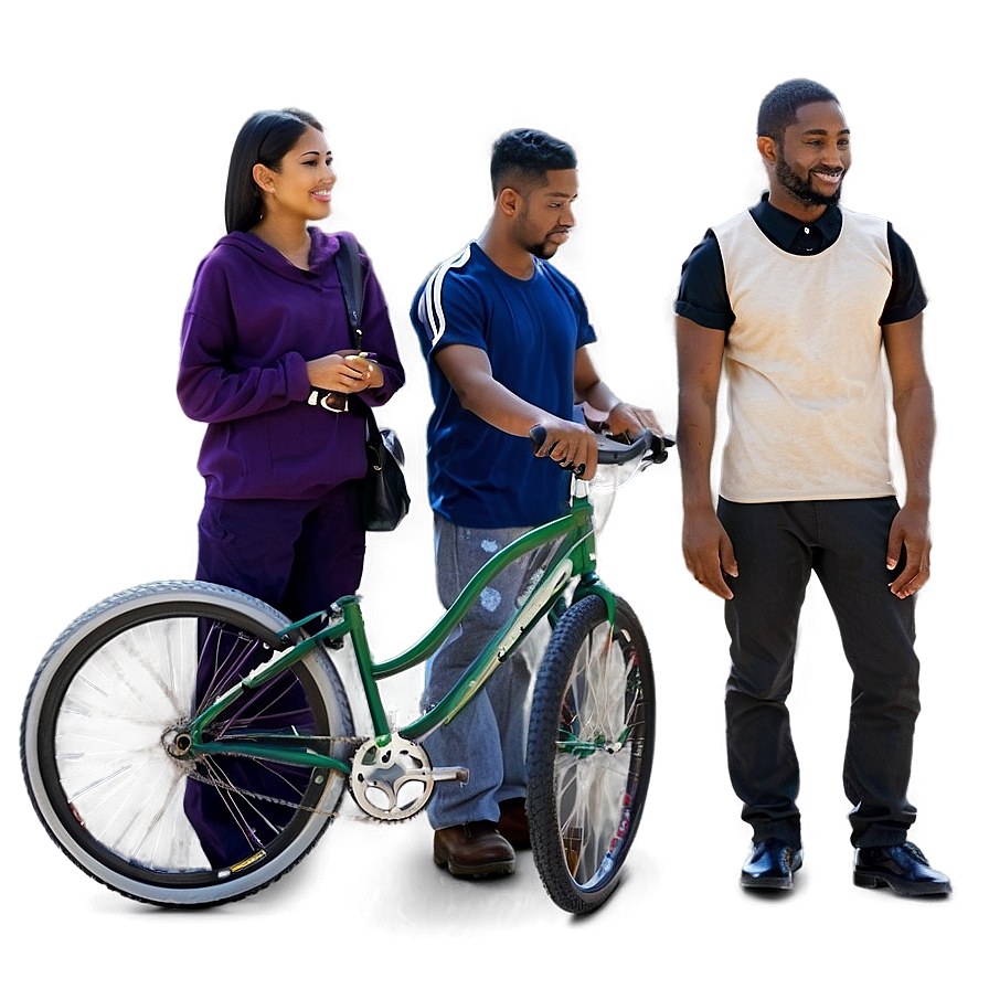 People Standing With Bikes Png Qxl PNG Image