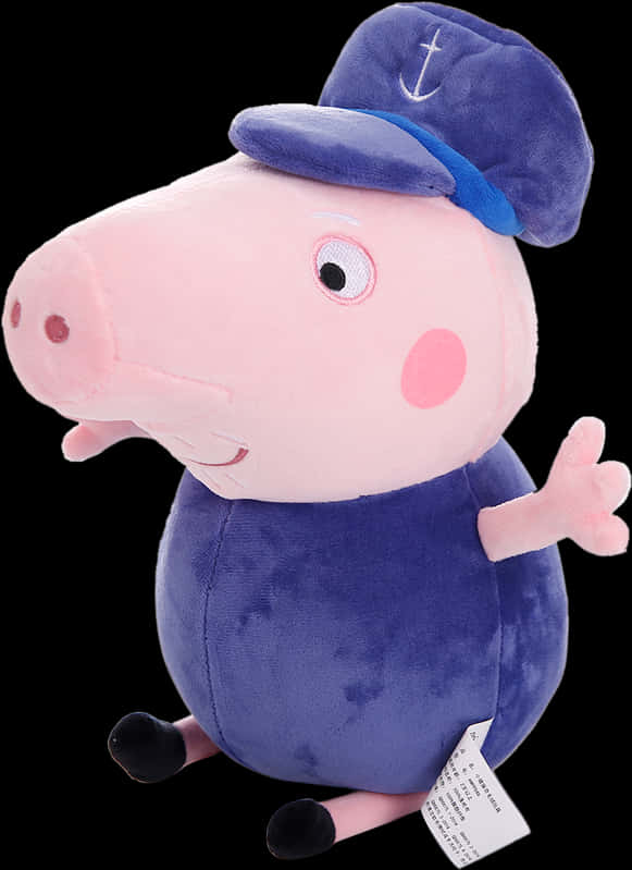 Peppa Pig Plush Toyin Blue Outfit PNG Image