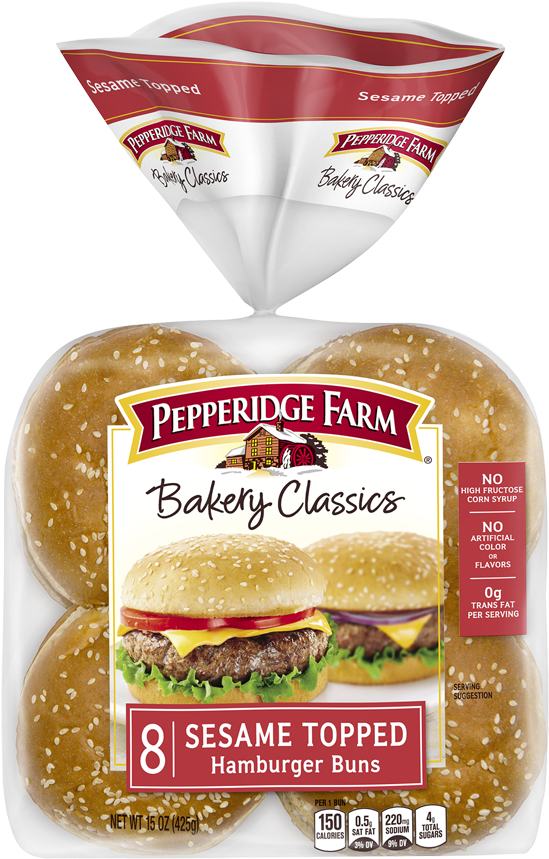 Pepperidge Farm Sesame Topped Hamburger Buns Package PNG Image