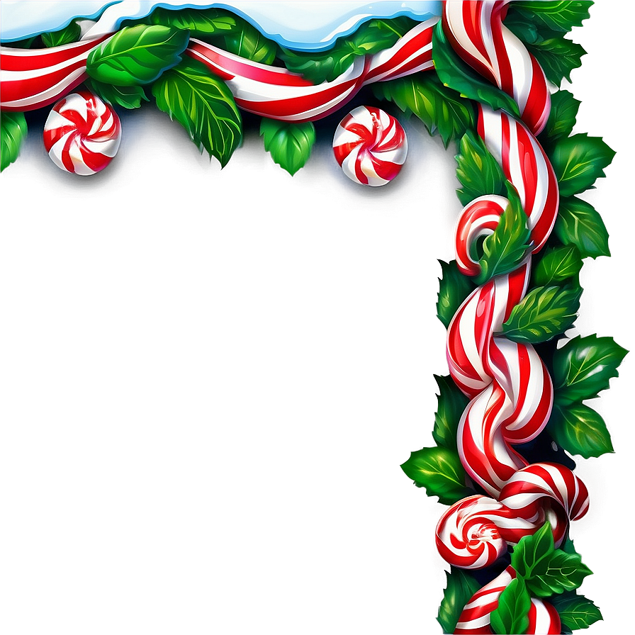 Peppermint Holiday Border Png Pra77 PNG Image